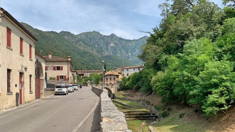 it is only a 5 minute ride with the cable car from the castel to the little town where is super quiet and peaceful to explore