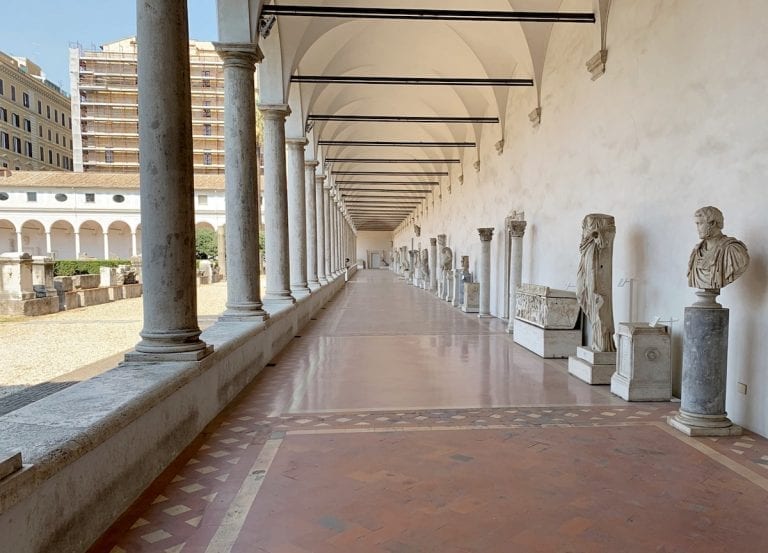 the long corridors of the museo contains the most beautiful roman time sculptures