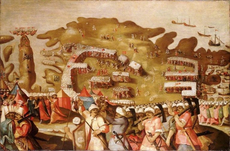 a painting of an ancient war happened in malta