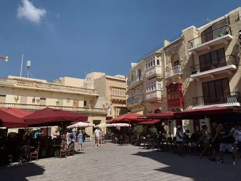 the old city center of gozo which is very layback and different from valletta