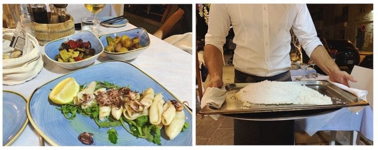 seafood dishes from marsaxlokk harbour restaurant