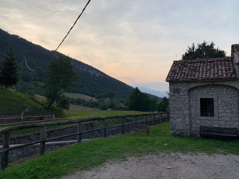 near sunset time we drove up to the secret local restaurant in treviso for a feast of local dishes