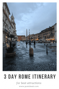 3 day rome itinerary pinterest pin photo of piazza navona