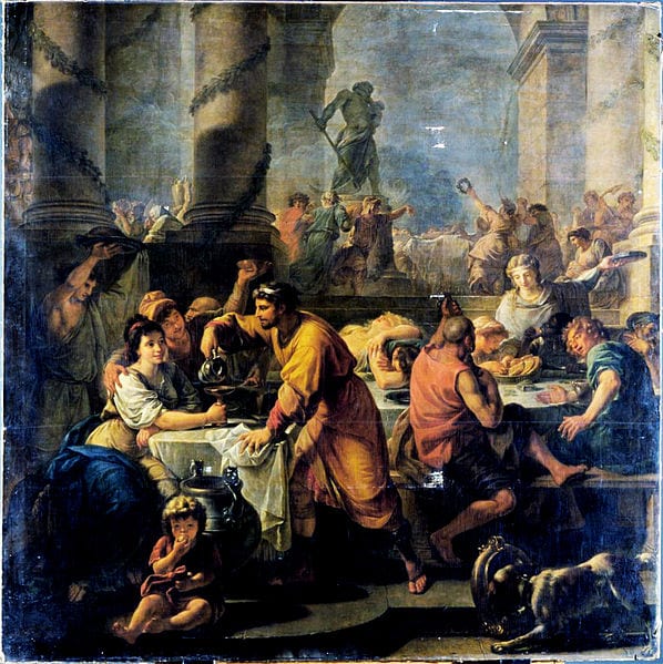 top 3 historic facts about rome for christmas_painting of saturnalia by antoine callet