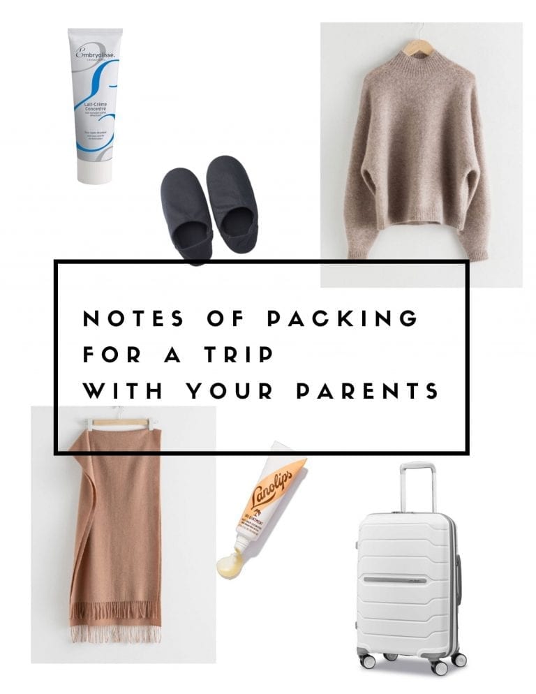 notes of packing for a trip with your parents profile and pinterest pic