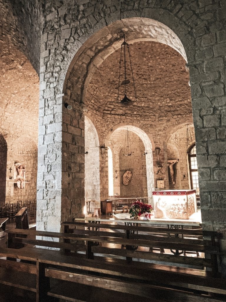 montefiascone cathedral lower level with stone structure