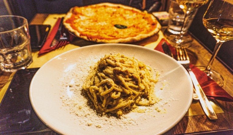 spaghetti alla carbonara at Bistro and Wine bar Pasquino in rome