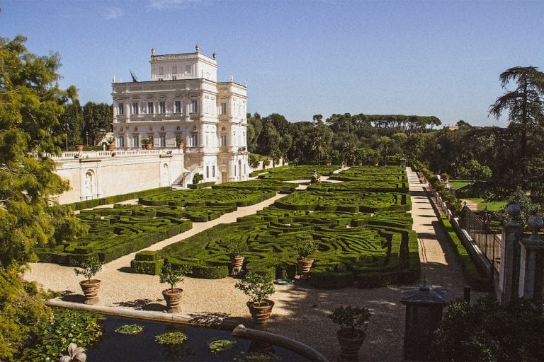 the beautiful casino and garden in villa doria pamphili in rome