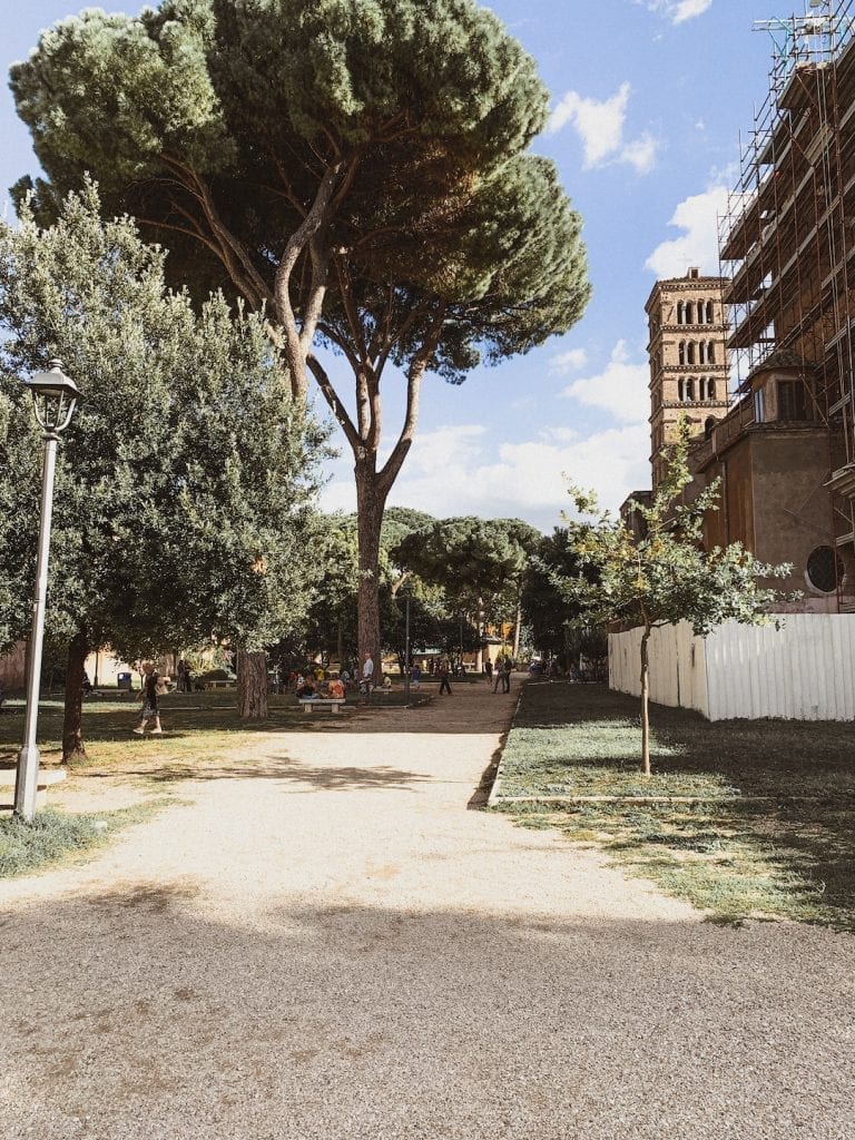 the small and quiet public garden giardino di sant alessio on aventine hill is a nice place to relax a good day