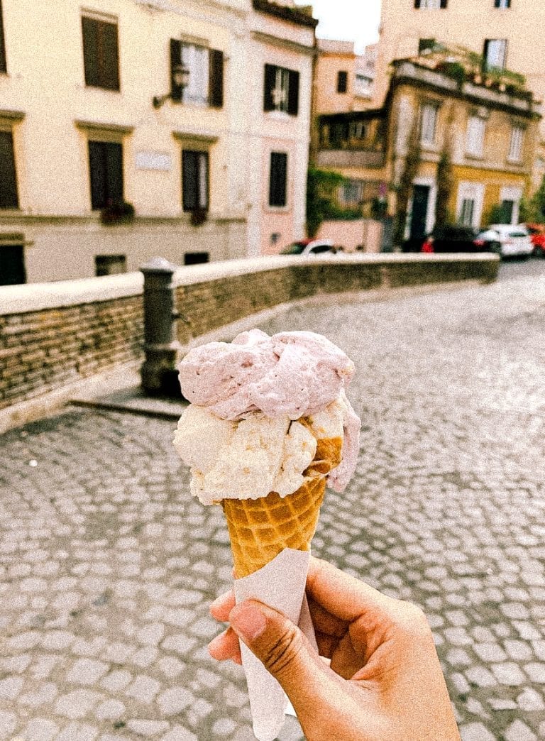 the floral inspired gelato flavor by fatamorgana in cavour