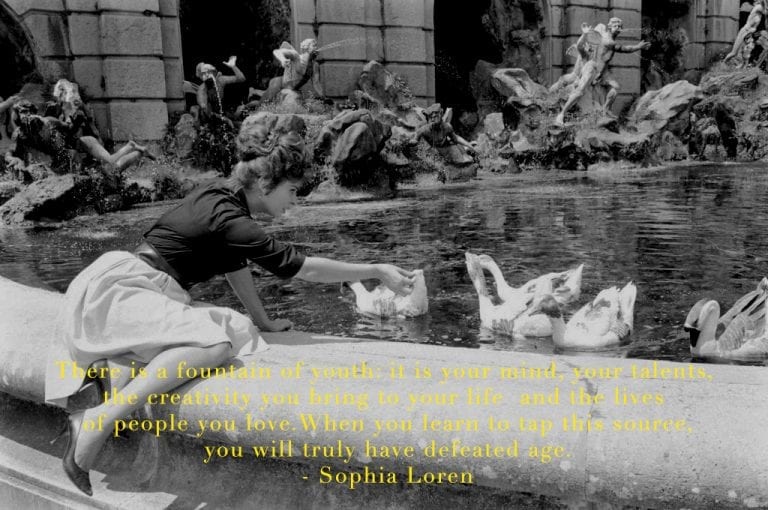 There is a fountain of youth: it is your mind, your talents, the creativity you bring to your life and the lives of people you love. When you learn to tap this source, you will truly have defeated age by sophia loren
