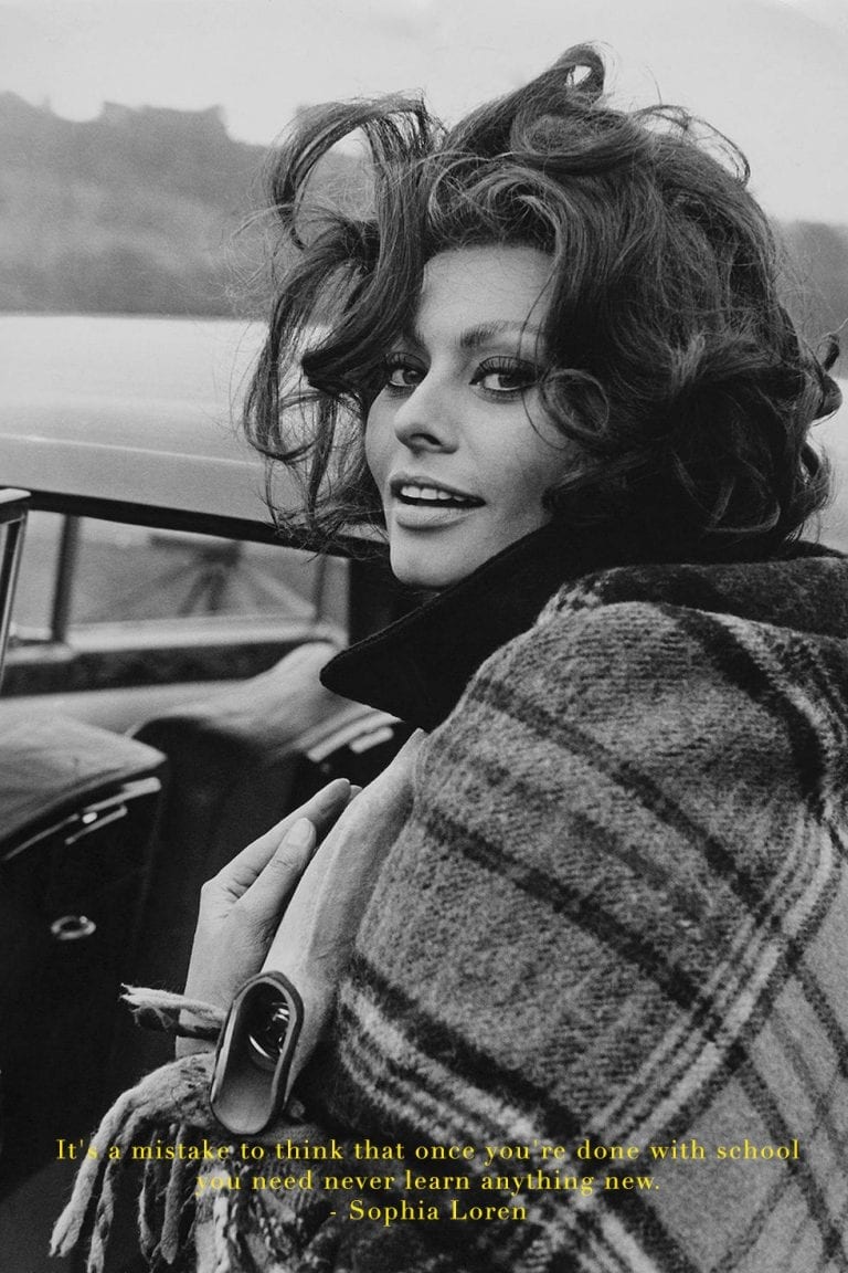 It's a mistake to think that once you're done with school you need never learn anything new by sophia loren