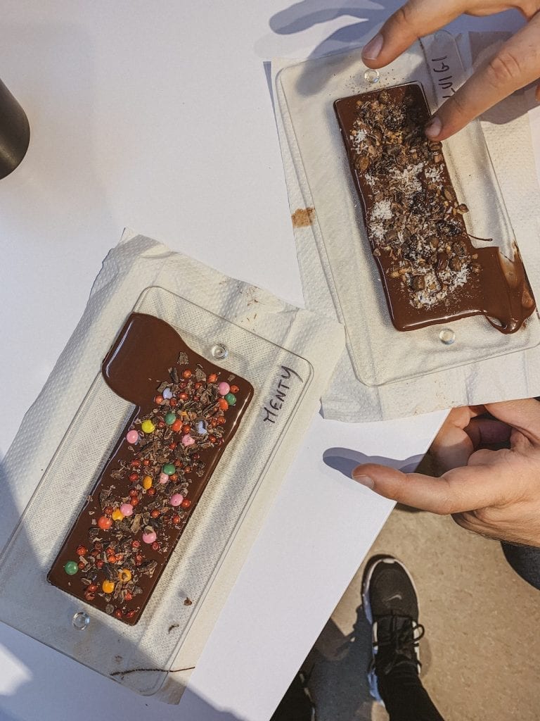 we made very different versions of chocolate bars