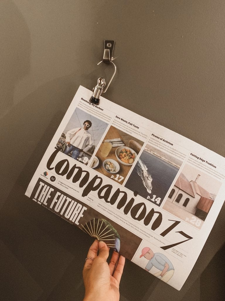 25hours hotel in hamburg has their own printed newspaper companion in the hotel room to provide community concept and local news to the guests