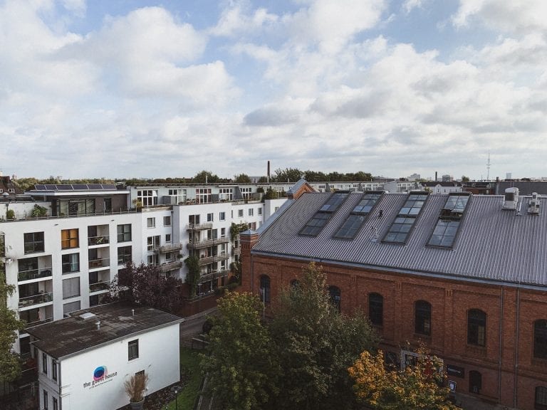 the view from our room of the 25hours hotel in hamburg