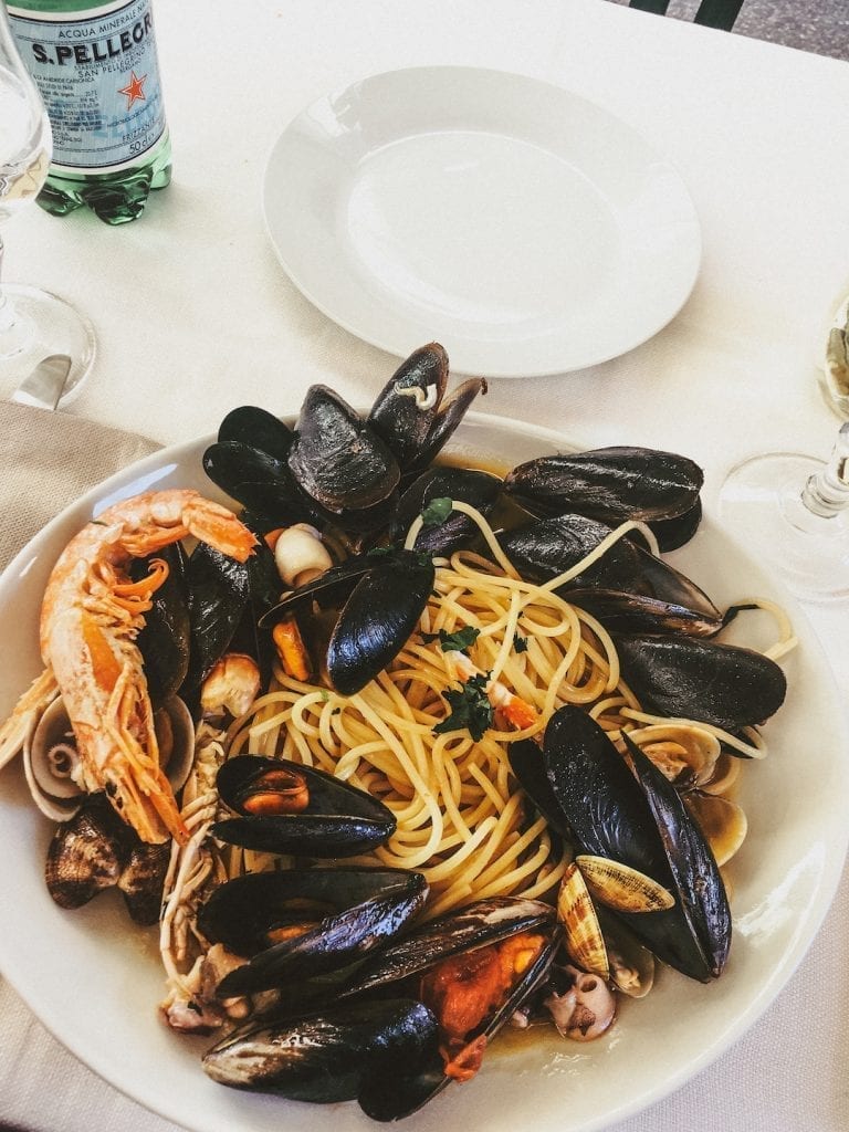 a common and popular fresh pasta dish in rome is the spaghetti with mixed shell seafood