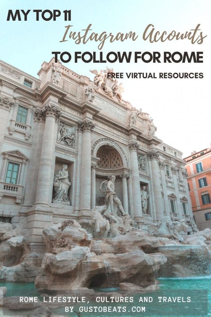 following a few valuable instagram accounts to know more about rome and its history and art as the best free virtual resource to travel in rome from home