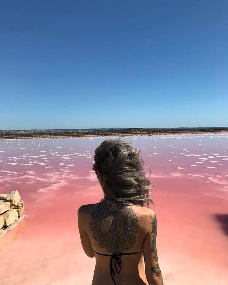 pink sea in sicily in italy by By @ig_visitsicily on instagram