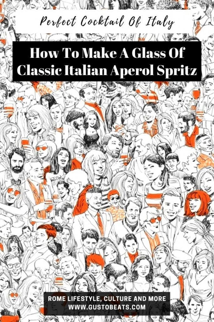 gustobeats blog post about a classic aperol spritz recipe and the short history