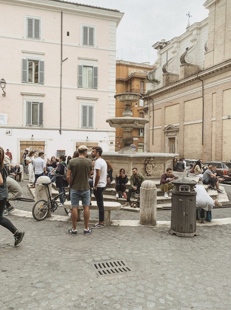gustobeats how rome and italy feel from my visual diary june 2020 with the young crowds in rione monti in Rome for the weekends