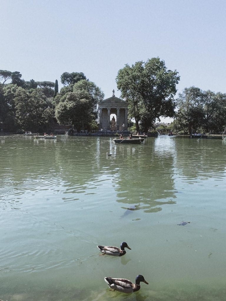 gustobeats how rome and italy feel from my visual diary june 2020 with the beautiful artifical lake inside Villa Borghese Rome