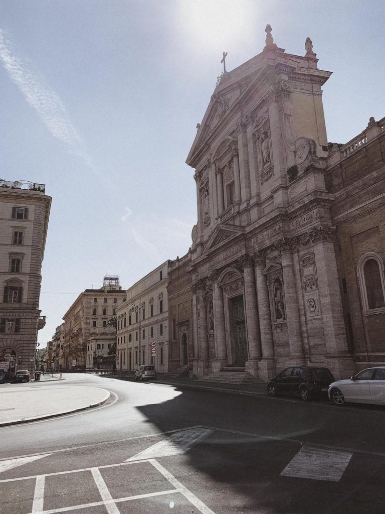 gustobeats how rome and italy feel from my visual diary june 2020 with the church and the empty square in Rome