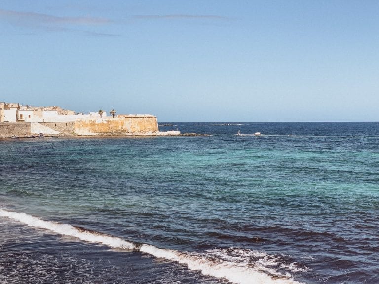 Trapani coast is all around the city center