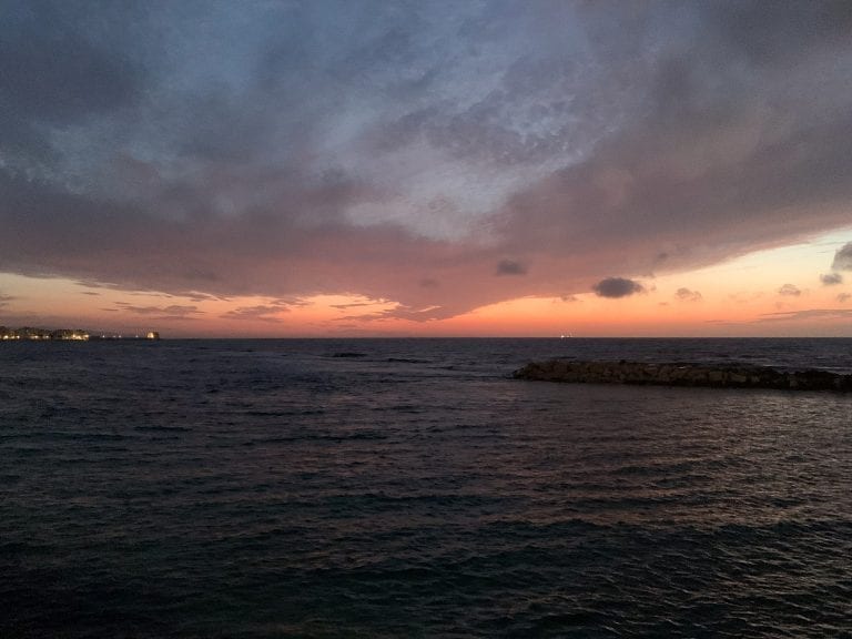 the sky is on fire during sunset hours in Trapani