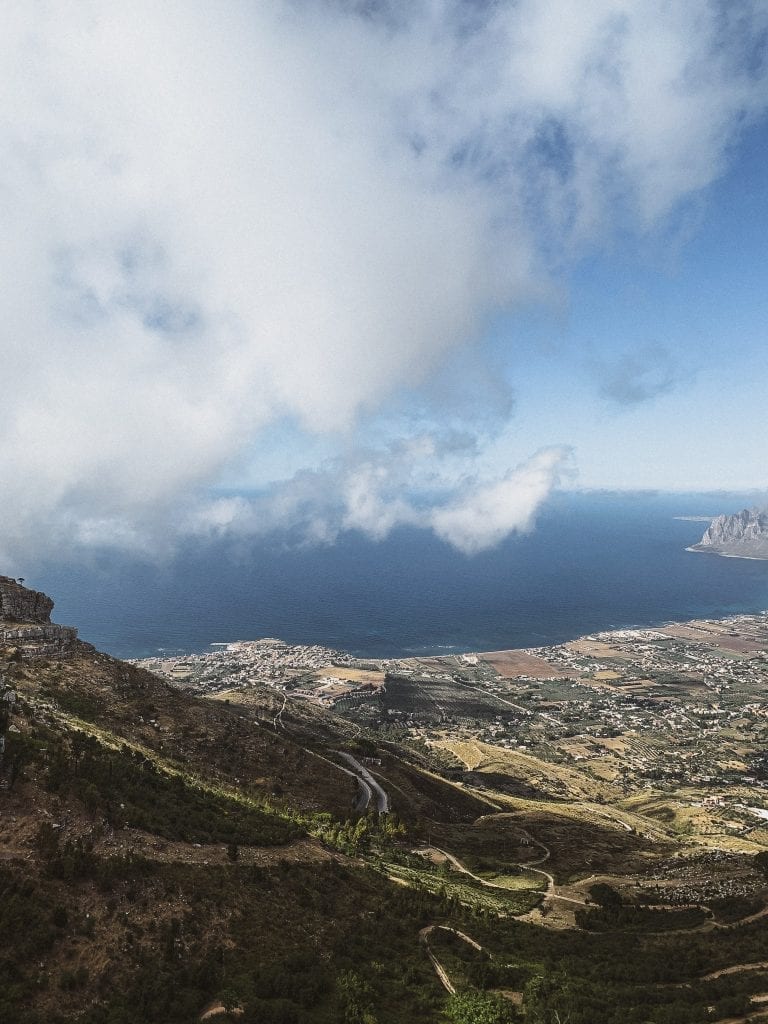 from Erice city you can have a view of Trapani and the sea