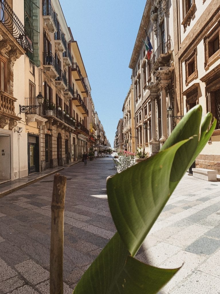 noon time there is no one in Trapani city center