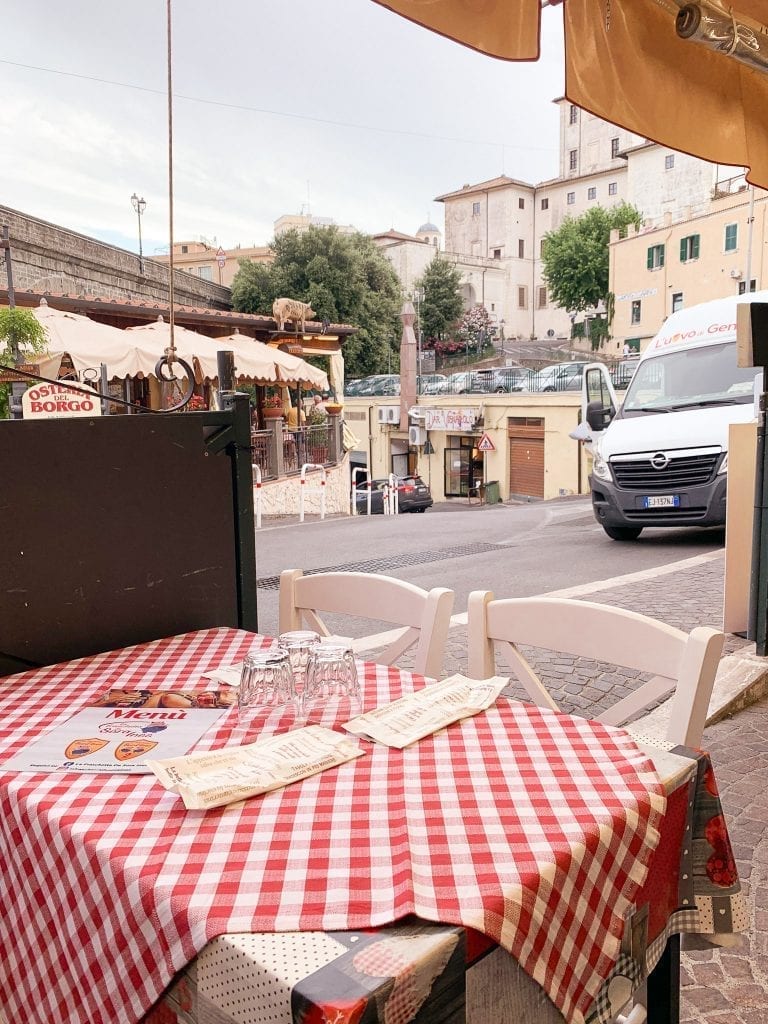 The street where many Ariccia Freschette restaurants are located. It's literally a street of eating and drinking.