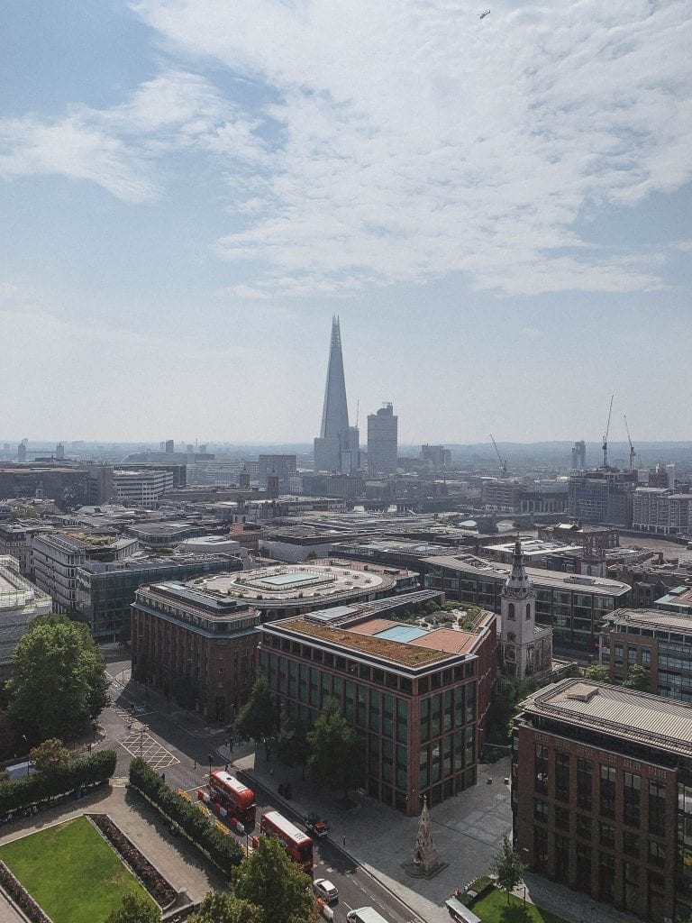 London city view from the Stone Gallery of St.Paul's Cathedral