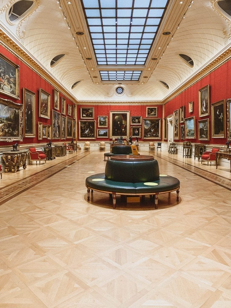 Great Gallery Room inside The Wallace Collection (Gallery/Museum) in Marylebone in London. The gallery itself is a beautiful mansion and it collects many amazing paintings, furnitures and decorations of 18th and 19th centuries.