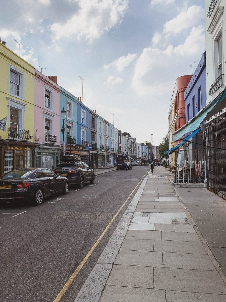 The colorful houses are the icones of Notting Hill in London.