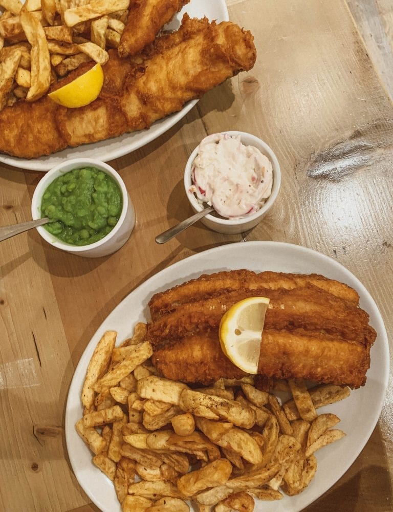 Fishers offers not only authentic London's fish and chips freshly but also its potion is "horrible"