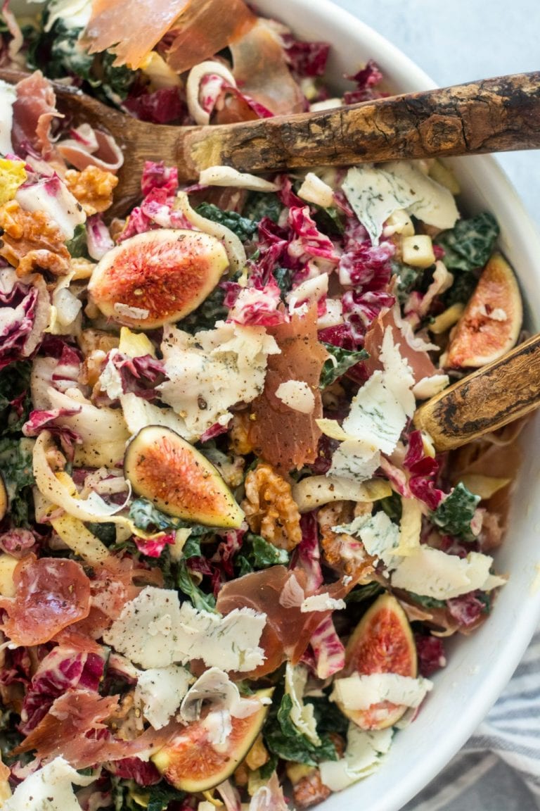 kale salad with prosciutto and figs by giadzy