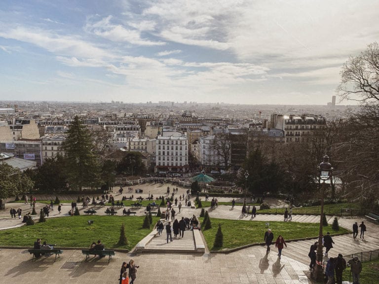 Paris city view from sacre coeur in Montmartre