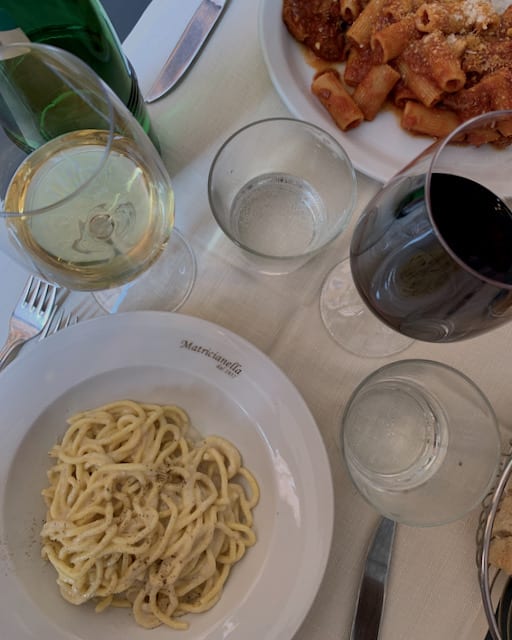 cacio e pepe alla romano from Matricianella in Rome city center