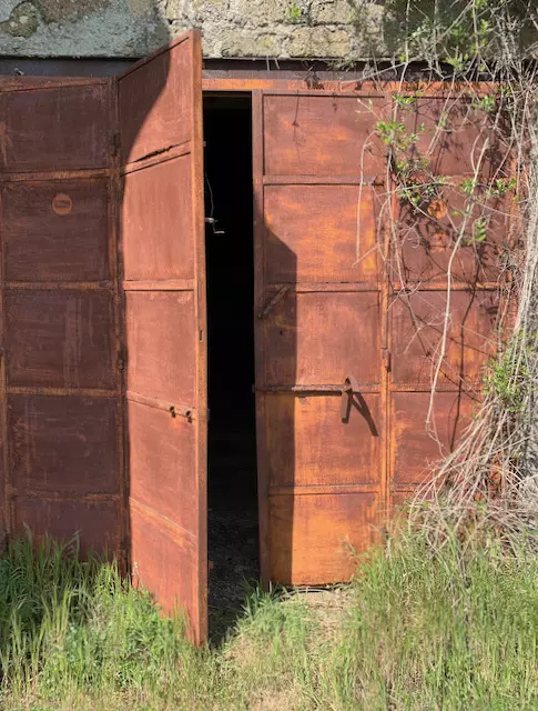 the doors of the farmhouse in italy