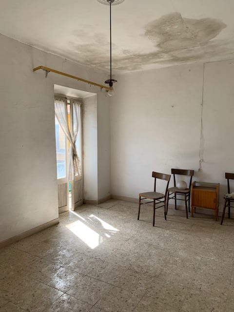 a room of an abandoned italian house in the small town near Viterbo