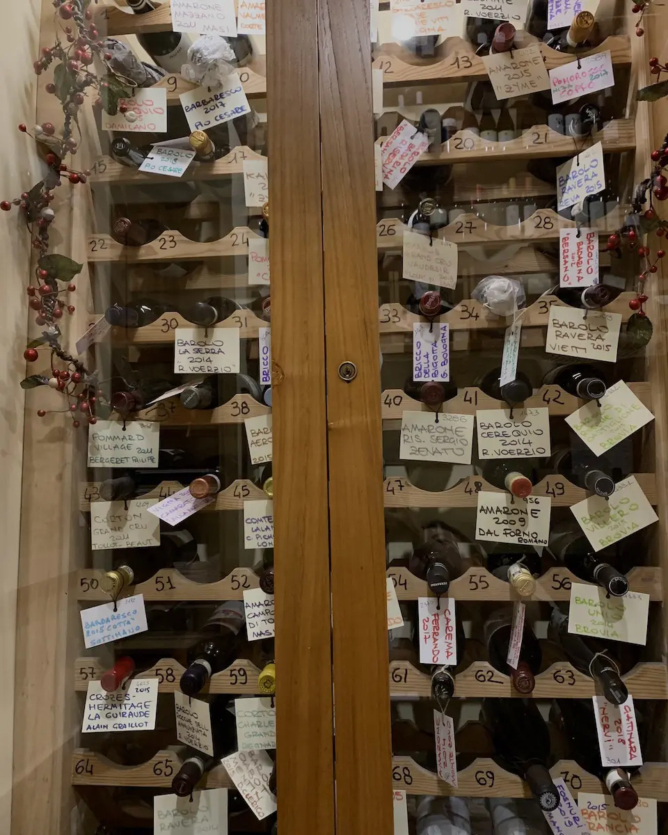 precious wine collection at cul de sac in Rome